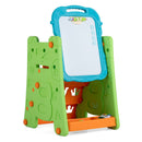 4-in-1 Kids Art Easel with Book Rack – Green