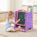 4-in-1 Kids Art Easel with Book Rack – Pink