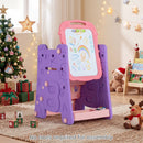 4-in-1 Kids Art Easel with Book Rack – Pink