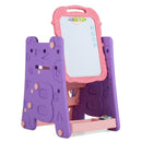 4-in-1 Kids Art Easel with Book Rack – Pink