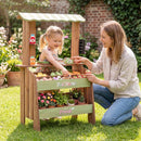 Wooden Grocery Stand with Play Produce and Scale – Brown & Green