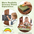 Wooden Grocery Stand with Play Produce and Scale – Brown & Green