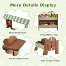 Wooden Grocery Stand with Play Produce and Scale – Brown & Green