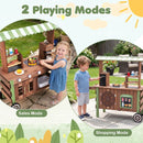 Wooden Food Cart with Grill and Coffee Station – Brown & Green