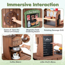 Wooden Food Cart with Grill and Coffee Station – Brown & Green