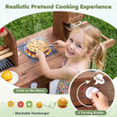 Wooden Food Cart with Grill and Coffee Station – Brown & Green