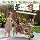 Wooden Food Cart with Grill and Coffee Station – Brown & Green