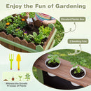 Outdoor Wooden Play Farm with Planter and Water Station – Brown & Green