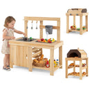 Three-Piece Outdoor Mud Kitchen Grill and Pizza Oven Set – Natural