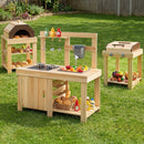 Three-Piece Outdoor Mud Kitchen Grill and Pizza Oven Set – Natural