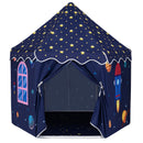 Blue kids playhouse tent with curtains