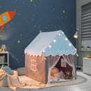 Kids Playhouse Tent with Washable Mat and Star Lights – Blue
