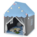 Kids Playhouse Tent with Washable Mat and Star Lights – Blue