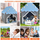 Kids Playhouse Tent with Washable Mat and Star Lights – Blue
