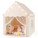 Kids Playhouse Tent with Washable Mat and Star Lights – Beige