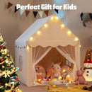 Kids Playhouse Tent with Washable Mat and Star Lights – Beige