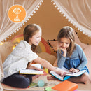 Kids Playhouse Tent with Washable Mat and Star Lights – Beige