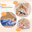 Kids Playhouse Tent with Washable Mat and Star Lights – Beige