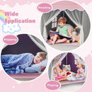 Kids Playhouse Tent with Washable Mat and Star Lights – Pink
