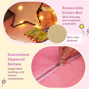 Kids Playhouse Tent with Washable Mat and Star Lights – Pink
