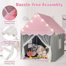 Kids Playhouse Tent with Washable Mat and Star Lights – Pink