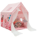 Large Kids Play Tent with Padded Mat and Mesh Curtains – Pink