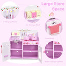 Pink and White Play Kitchen with 13-Piece Accessory Set – Pink & White