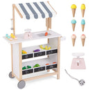 Wooden Ice Cream Cart and Market Stand – White