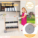 Wooden Ice Cream Cart and Market Stand – White
