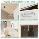 Corner Play Kitchen with Lights, Sounds and Washing Machine – White & Natural