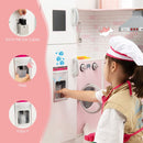 Corner Play Kitchen with Chef Outfit and Accessories – White & Pink