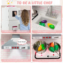Corner Play Kitchen with Chef Outfit and Accessories – White & Pink