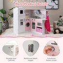 Corner Play Kitchen with Chef Outfit and Accessories – White & Pink