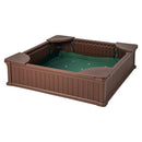 Kids Sandpit with Cover and Four Corner Seats – Brown