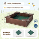 Kids Sandpit with Cover and Four Corner Seats – Brown