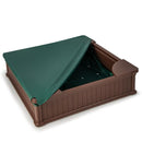 Kids Sandpit with Cover and Four Corner Seats – Brown