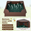 Kids Sandpit with Cover and Four Corner Seats – Brown