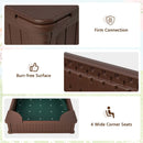 Kids Sandpit with Cover and Four Corner Seats – Brown