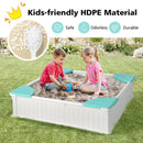 Kids Sandpit with Cover and Four Corner Seats – White