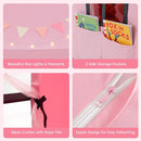 Kids Playhouse Tent with Mat and Star Lights – Pink
