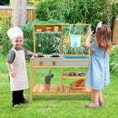Outdoor Mud Kitchen with Blue Sink and Removable Shelf – Natural, Blue & Yellow