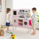 Height-Adjustable Pink Play Kitchen with Chef Accessories – Pink