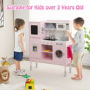 Height-Adjustable Pink Play Kitchen with Chef Accessories – Pink
