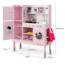 Height-Adjustable Pink Play Kitchen with Chef Accessories – Pink
