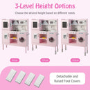 Height-Adjustable Pink Play Kitchen with Chef Accessories – Pink