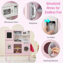 Height-Adjustable Pink Play Kitchen with Chef Accessories – Pink