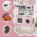 Height-Adjustable Pink Play Kitchen with Light-Up Range Hood – Pink