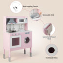 Height-Adjustable Pink Play Kitchen with Light-Up Range Hood – Pink