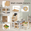 Wooden Pretend Supermarket with Shopping Cart – Natural
