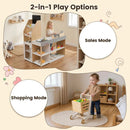 Wooden Pretend Supermarket with Shopping Cart – Natural